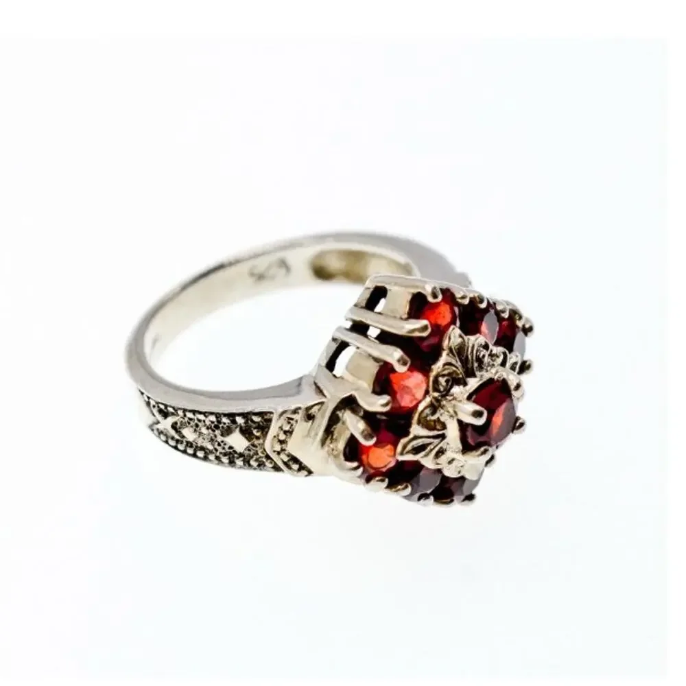 925 Sterling Silver Spessartine Ring Size 5.5